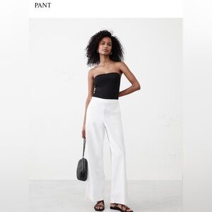 Banana Republic Factory White Wide Leg Linen Pants